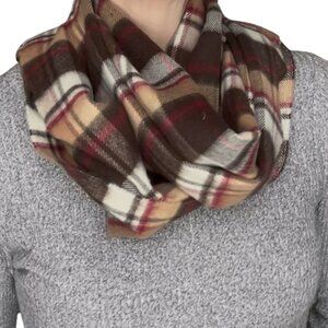 "Softer than cashmere" Plaid Fringe Scarf – Ultra-Soft -Wrap - Brown, Tan, & Red